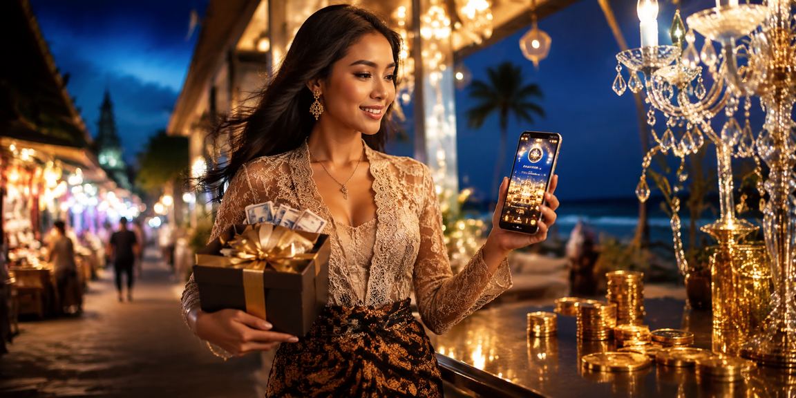 Pengguna mengakses permainan casino di pasar malam lewat smartphone